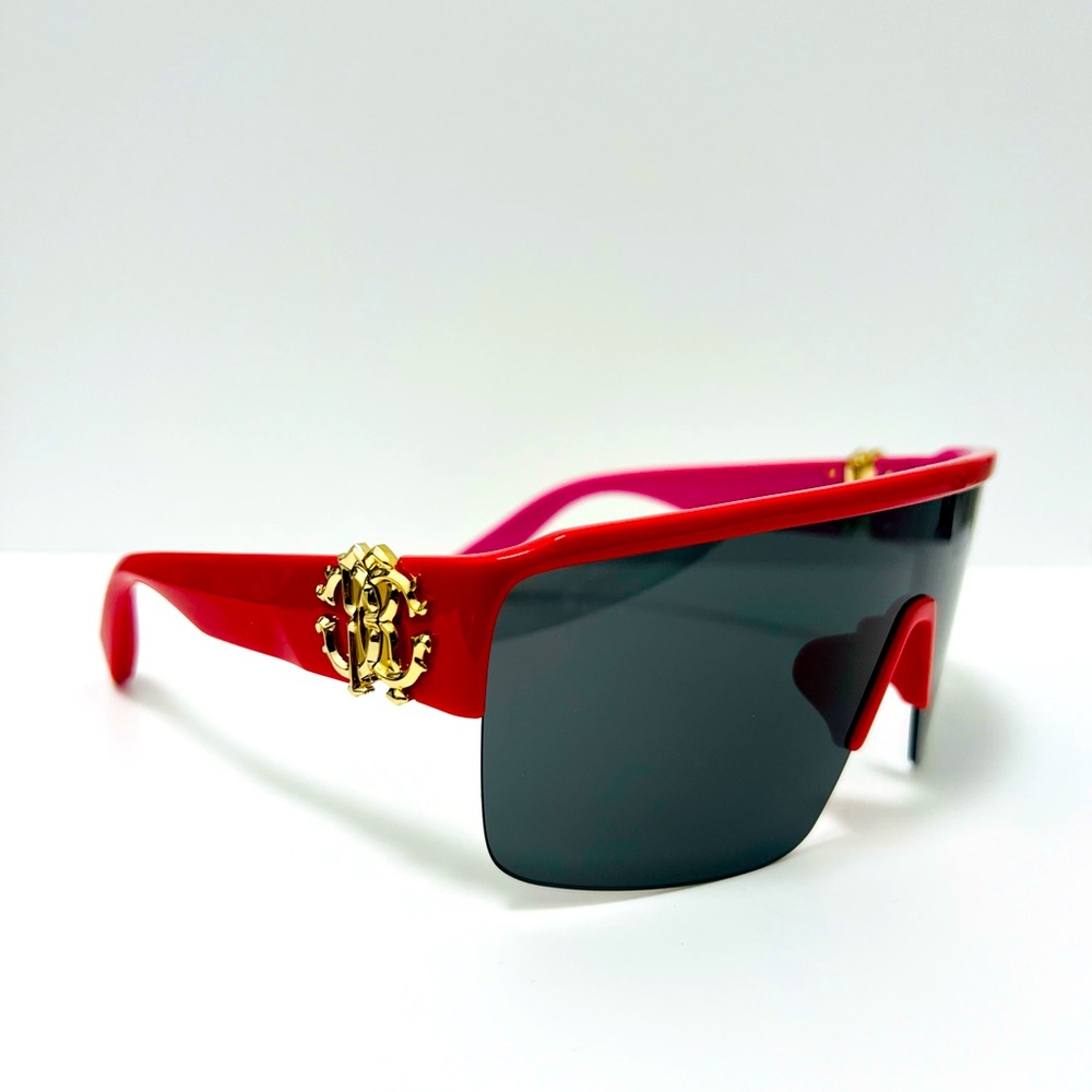 ROBERTO CAVALLI SRC037M 09RV Sunglasses Red Fuchsia Frame Grey Lenses 99mm